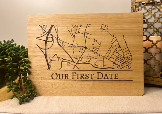 Map Of Special Location Cutting Board That Keeps Memories At A Touch