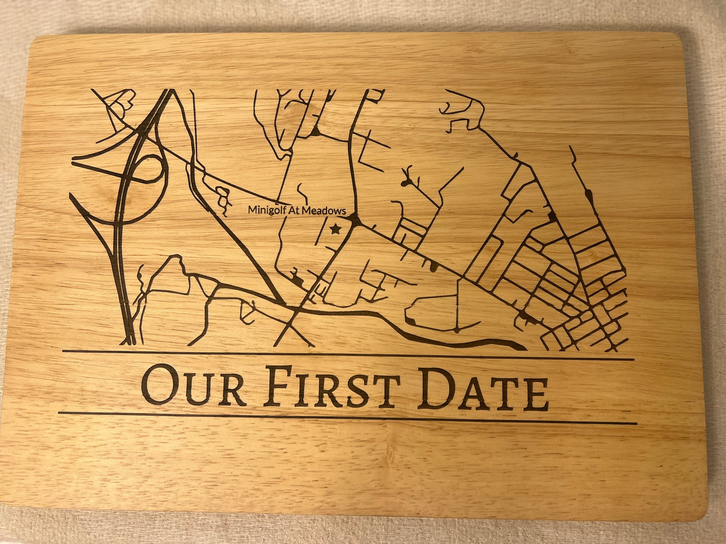 Map Of Special Location Cutting Board That Keeps Memories At A Touch